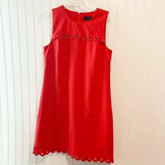 J. Crew Sleeveless Scalloped Dress with Grommets - Picture 4 of 8